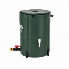 Weisshorn 50L Collapsible Rainwater Barrel PVC Water Tank with Mesh Filter Faucet Green Storage