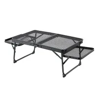 Weisshorn Folding Camping Table with Heat-Resistant Mesh Cooking Top Lightweight Portable Black Outdoor
