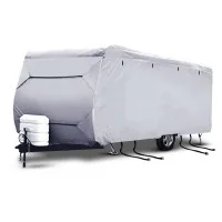 Weisshorn 16-18ft Caravan Cover – Heavy Duty 4-Ply Polypropylene, UV & Water Resistant, Easy Access Panels, Grey