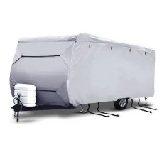 Weisshorn 16-18ft Caravan Cover – Heavy Duty 4-Ply Polypropylene, UV & Water Resistant, Easy Access Panels, Grey