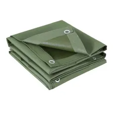 Instahut 3x4m Heavy Duty Tarp Tarpaulin - 600GSM Silicone-Coated Canvas, Waterproof, UV & Tear Resistant, Green