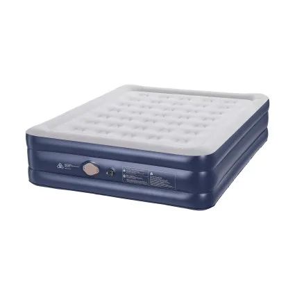 Weisshorn Queen Air Mattress 46cm Inflatable Bed with Integrated Pump and Flocked Surface for Outdoor Use