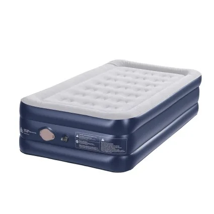 Weisshorn Single Air Mattress 46cm Inflatable Bed with Built-in Pump and Flocked Sleeping Surface