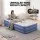 Bestway Single Air Mattress 46cm - Navy, Flocked Surface, Built-in Pump, I-Beam Design, Indoor/Outdoor Use