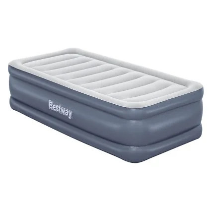 Bestway Single Size Inflatable Air Mattress - 51CM Tritech™ with Built-in Pump, Antimicrobial, Indoor/Outdoor Use