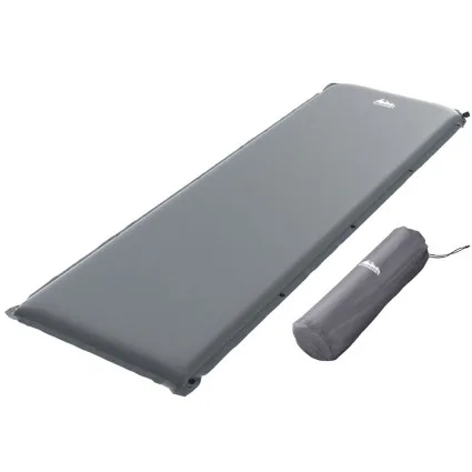 Weisshorn Self-Inflating Camping Mat, 6cm Thick Foam, Durable Taffeta, 60s Inflation, 189x66cm, Grey, w/ Carry