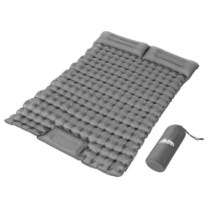 Weisshorn Double Self Inflating Camping Mattress 9cm Thick with Pillow Carry Bag and Pump 200x140cm Comfortable