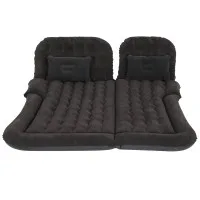 Weisshorn 175x130 Inflatable Car Mattress for SUV – Black, PVC, Soft Flocked Surface, Includes Air Pump & 2 Pillows