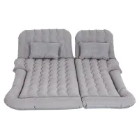 Weisshorn Inflatable Car Mattress 175x130cm, Grey - Premium PVC Camping Bed, Includes Air Pump & Pillows, 300kg Capacity