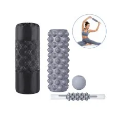 Everfit 3-in-1 Foam Roller Set with Heavy Duty 150KG Foam Roller Muscle Roller Stick Massage Ball Portable Recovery