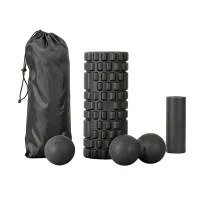 Everfit 4-in-1 Foam Roller Set High Density Grid Roller Peanut Ball Massage Ball Mini Roller with Bag