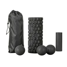 Everfit 4-in-1 Foam Roller Set High Density Grid Roller Peanut Ball Massage Ball Mini Roller with Bag