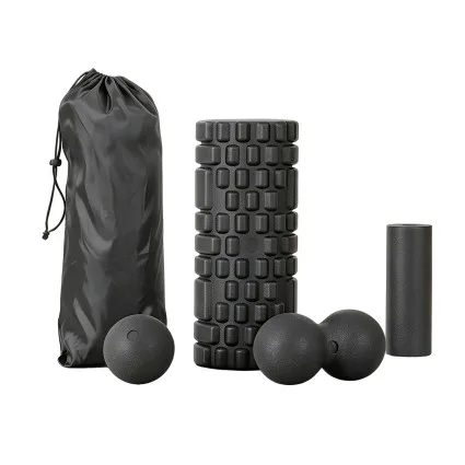 Everfit 4-in-1 Foam Roller Set High Density Grid Roller Peanut Ball Massage Ball Mini Roller with Bag