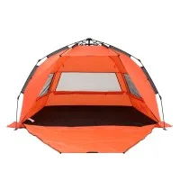 Weisshorn 3-4 Person Beach Tent Pop Up Sun Shade Automatic Auto-Hub UPF 50+ 237 x 225 x 141cm Orange