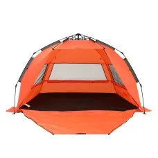 Weisshorn 3-4 Person Beach Tent Pop Up Sun Shade Automatic Auto-Hub UPF 50+ 237 x 225 x 141cm Orange