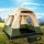 Weisshorn 4-Person Camping Tent - Water-Resistant, UV Protection, Polyester Fly, Fibreglass Poles, Green & Beige