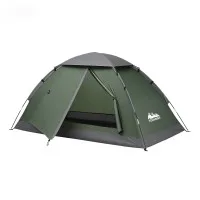 Weisshorn 1 Person Camping Tent with Vestibule Porch Lightweight Removable Rainfly Green and Grey