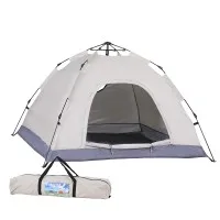 Weisshorn 2-3 Person Instant Pop Up Camping Tent, Water-Resistant Oxford Cloth, UV Protection, Beige, 194cm x 134cm