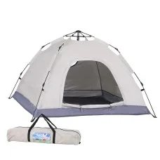Weisshorn 2-3 Person Instant Pop Up Camping Tent, Water-Resistant Oxford Cloth, UV Protection, Beige, 194cm x 134cm