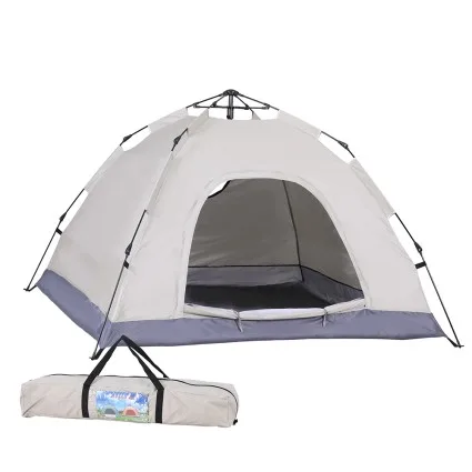Weisshorn 2-3 Person Instant Pop Up Camping Tent, Water-Resistant Oxford Cloth, UV Protection, Beige, 194cm x 134cm