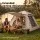 Weisshorn Camping Tent Family Shelter 210cm Square 210D Oxford Fabric Awning Mesh Panels Khaki Ventilation