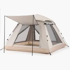 Weisshorn Camping Tent Family Shelter 210cm Square 210D Oxford Fabric Awning Mesh Panels Khaki Ventilation