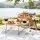Alfresco 2 Person Insulated Picnic Basket Set with Foldable Wood Table Natural Wicker Outdoor Dining Set