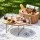 Alfresco 2 Person Insulated Picnic Basket Set with Foldable Wood Table Natural Wicker Outdoor Dining Set