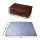 Alfresco 4 Person Picnic Basket Set, Wicker & PU Leather, 54x34x20cm, Brown & Blue, Insulated Cooler & Blanket Included
