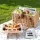Alfresco 4 Person Willow Picnic Basket Set with Wood Table, Insulated Cooler, Blanket, Cutlery & Glasses - 40x30x20cm
