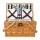 Alfresco 4-Person Picnic Basket Set, Wood & Faux Leather, Blue, 45.8cm, Insulated Bag & Blanket, Outdoor Family Fun