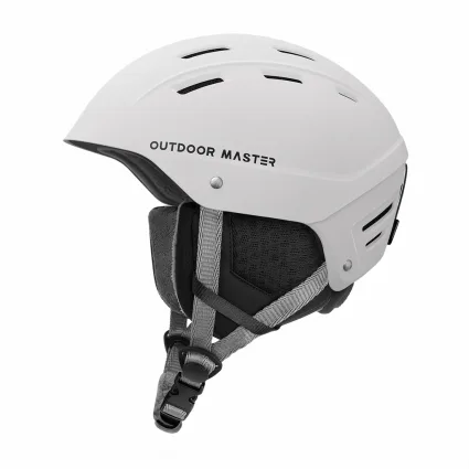 Outdoor Master Kelvin II Ski Helmet Large Matte White Adjustable Fit Dial for Skiing and Snowboarding