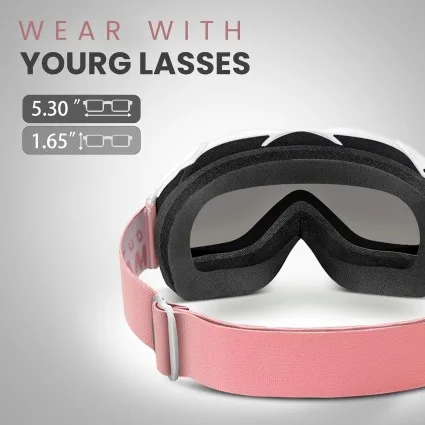 Outdoor Master OTG Ski Goggles Over Glasses for Skiing and Snowboarding 100% UV Protection Men Women Youth