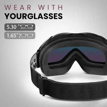 Outdoor Master OTG Ski Goggles Over Glasses for Skiing and Snowboarding UV Protection Men Women Youth