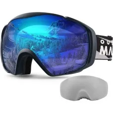 Outdoor Master Ski and Snowboard Goggles with Cover OTG Anti-Fog 100% UV Protection OM-18