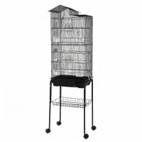 i.Pet 158cm Black Bird Cage Aviary with Stand Wheels 3-in-1 Hanging Freestanding Rolling for Budgies Cockatiels i.Pet 158cm Black Bird Cage Aviary with Stand Wheels 3-in-1 Hanging Freestanding Rolling for Budgies Cockatiels