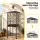 i.Pet 136cm Bird Cage Aviary Open Top Parrot Budgie Stand Wheels Black Welded Steel Slide Tray Storage
