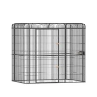 i.Pet Large Walk-in Bird Cage Aviary for Parrots, 203cm Wrought Iron, Secure Locks, Feeder Doors, Black