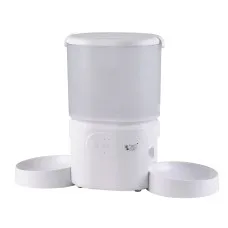 i.Pet 5L Automatic Pet Feeder Dual Bowl 2.4GHz/5GHz Wi-Fi App Control 10 Meals Voice Recorder White