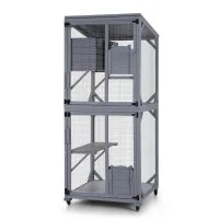 i.Pet 180cm Wooden Multi-Tier Cat House & Rabbit Hutch – Durable Fir Wood, Water-Resistant Roof, Indoor/Outdoor Use