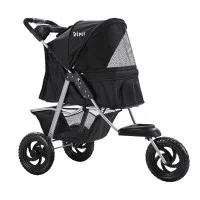 i.Pet Large Pet Stroller, Foldable 3-Wheel Pram for Dogs & Cats, Durable Steel Frame, 600D Fabric, 12