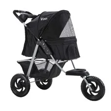 i.Pet Large Pet Stroller, Foldable 3-Wheel Pram for Dogs & Cats, Durable Steel Frame, 600D Fabric, 12