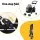 i.Pet Pet Stroller Pram: Foldable, Steel Frame, 360° Wheels, Water-Resistant Oxford Fabric, 15kg Capacity, Black/White
