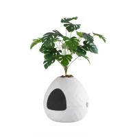 i.Pet Cat Litter Box Enclosure Hidden Planter Furniture House White Egg-Shaped Easy-Clean PP Design i.Pet Cat Litter Box Enclosure Hidden Planter Furniture House White Egg-Shaped Easy-Clean PP Design