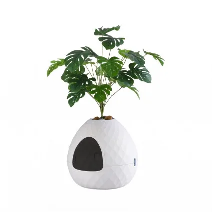 i.Pet Cat Litter Box Enclosure Hidden Planter Furniture House White Egg-Shaped Easy-Clean PP Design