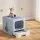 i.Pet Large Enclosed Foldable Cat Litter Box with Scoop, Double Door Design, Ventilation, 48.5x38.5x38.5cm, Blue