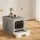 i.Pet Large Foldable Enclosed Cat Litter Box with Ventilation, Removable Tray & Scoop - Grey 48.5x38.5cm, PP Material
