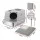 i.Pet Large Stainless Steel Cat Litter Box Set High Sided Anti Odour Scratch Resistant with Mat & Scoop