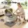 i.Pet Large Stainless Steel Cat Litter Box Set High Sided Anti Odour Scratch Resistant with Mat & Scoop