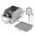 i.Pet Stainless Steel Large Semi-Enclosed Cat Litter Box Set with Mat Scoop Grey Durable Anti-Scratch High Sides